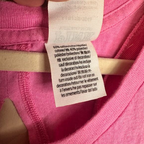 Victoria's Secret PINK Branded Keyhole Racerback Workout Tank Top Hot Pink Sz L - Picture 4 of 5